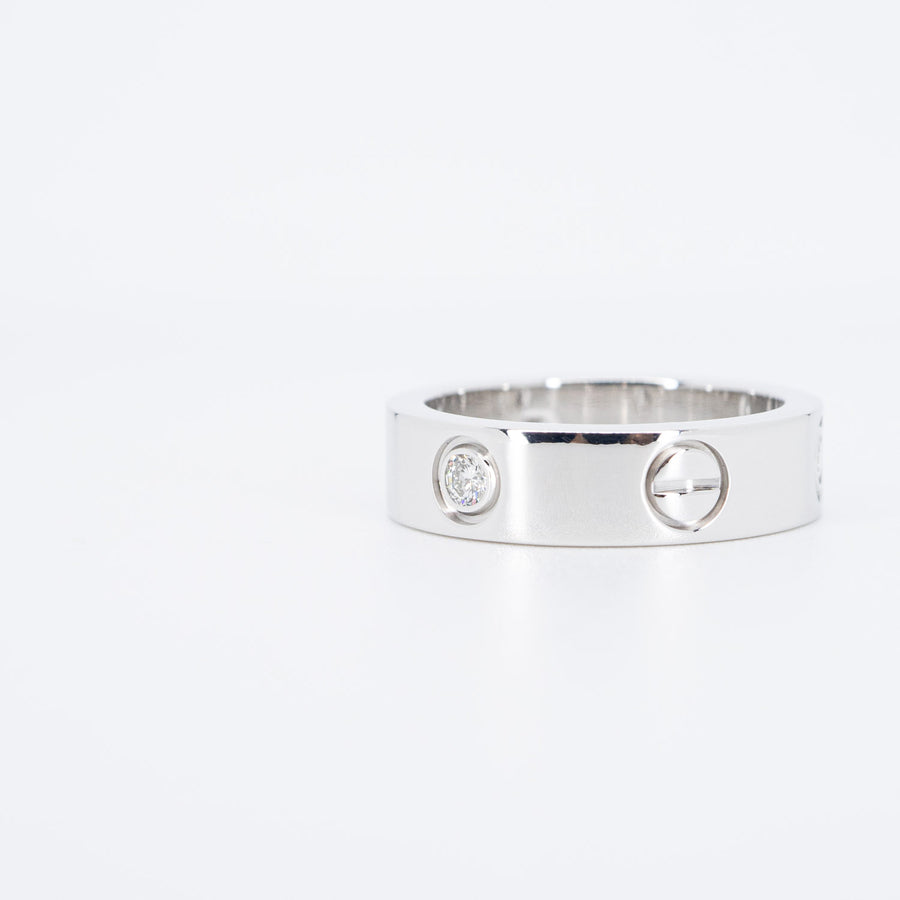 แหวน Cartier Love 3Diamonds Ring 18K White Gold Size 54# (Used) #vrcar 6522