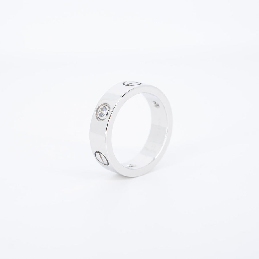 แหวน Cartier Love 3Diamonds Ring 18K White Gold Size 54# (Used) #vrcar 6522