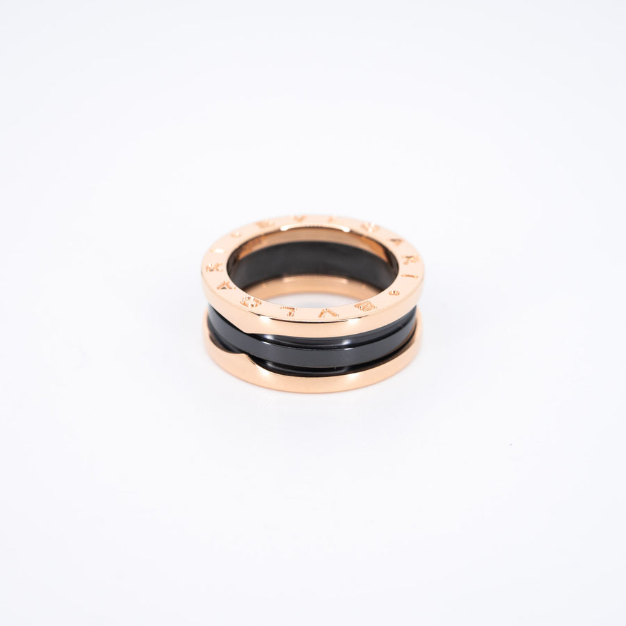 แหวน Bvlgari B.zero1 2band Black Ceramic Ring 18K Rose Gold Size 53# (Used) #vrbvn 6564