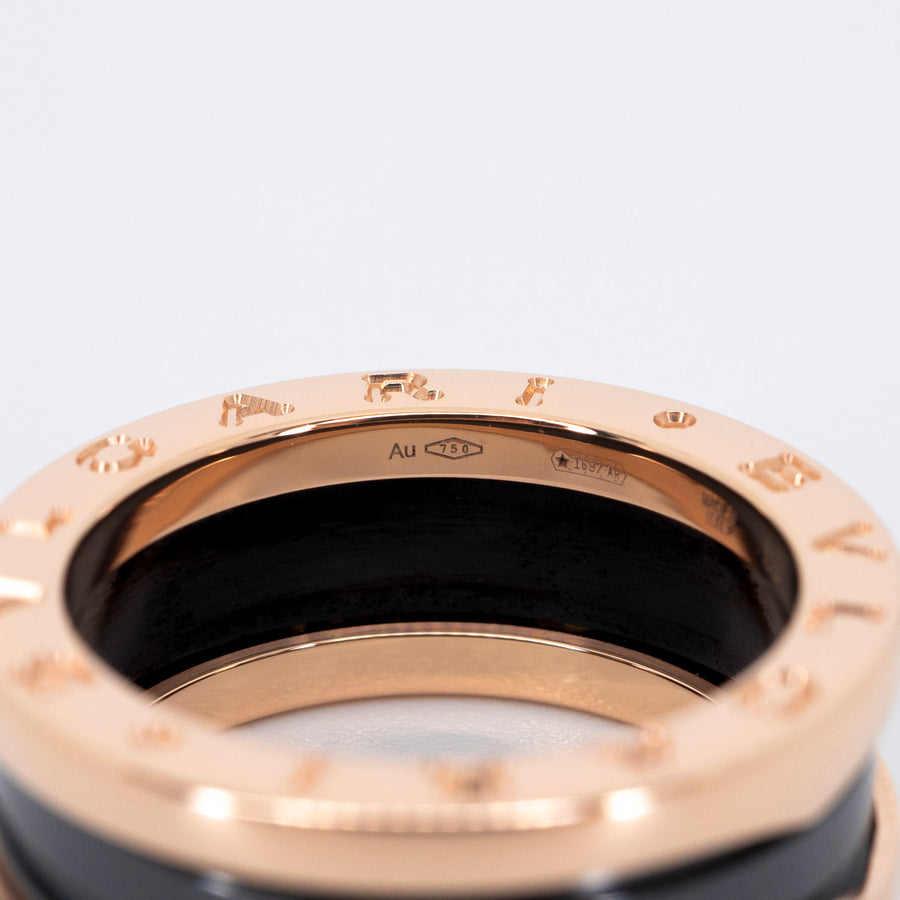 แหวน Bvlgari B.zero1 2band Black Ceramic Ring 18K Rose Gold Size 53# (Used) #vrbvn 6564