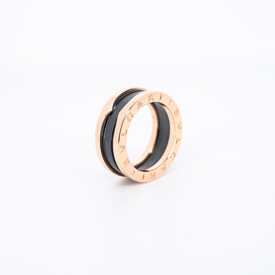 แหวน Bvlgari B.zero1 2band Black Ceramic Ring 18K Rose Gold Size 53# (Used) #vrbvn 6564