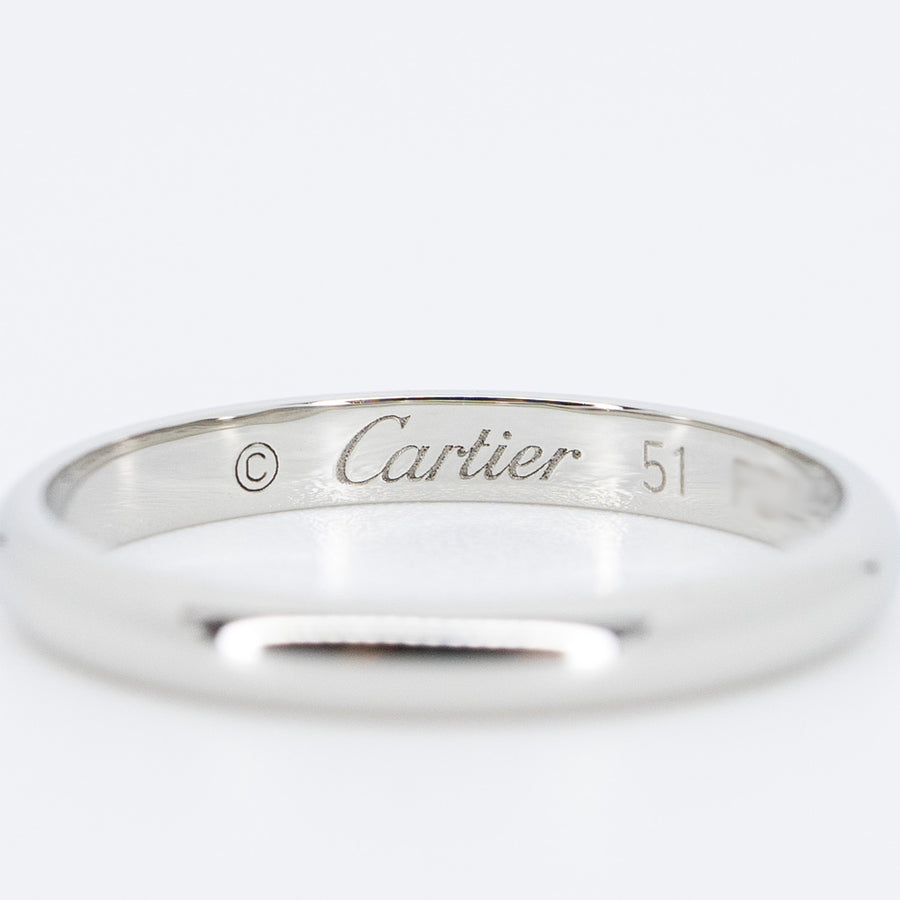 แหวน Cartier 1895 Band Platinum950 Size 51# (Used) #vrcar 6594