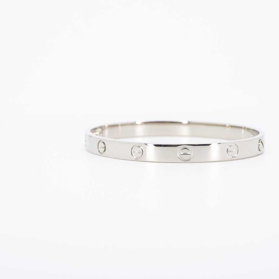 กำไล Cartier Love Bracelet Classic Lock System 18K White Gold Size 18# (Used) #vrca 0754