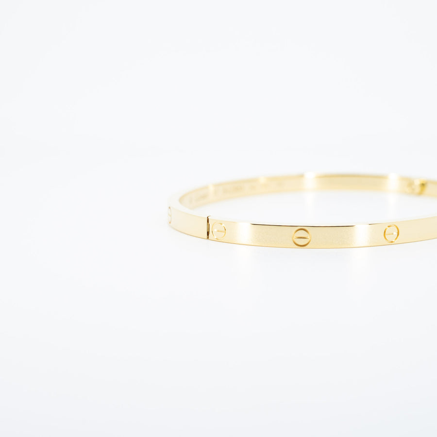 กำไล Cartier Love Bracelet SM 18K Yellow Gold Size 17# (Used) #vrcab 6542