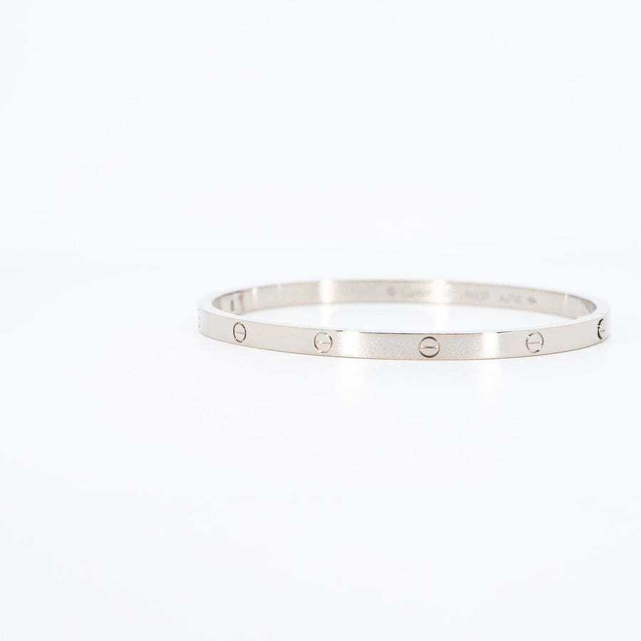 กำไล Cartier Love Bracelet SM 18K White Gold Size 17# (Used) #vrcab 6550