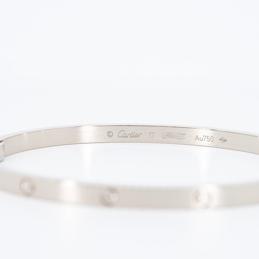 กำไล Cartier Love Bracelet SM 18K White Gold Size 17# (Used) #vrcab 6550