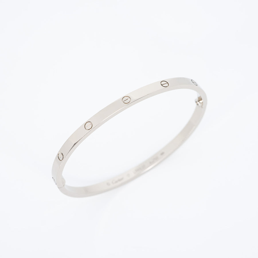 กำไล Cartier Love Bracelet SM 18K White Gold Size 17# (Used) #vrcab 6550