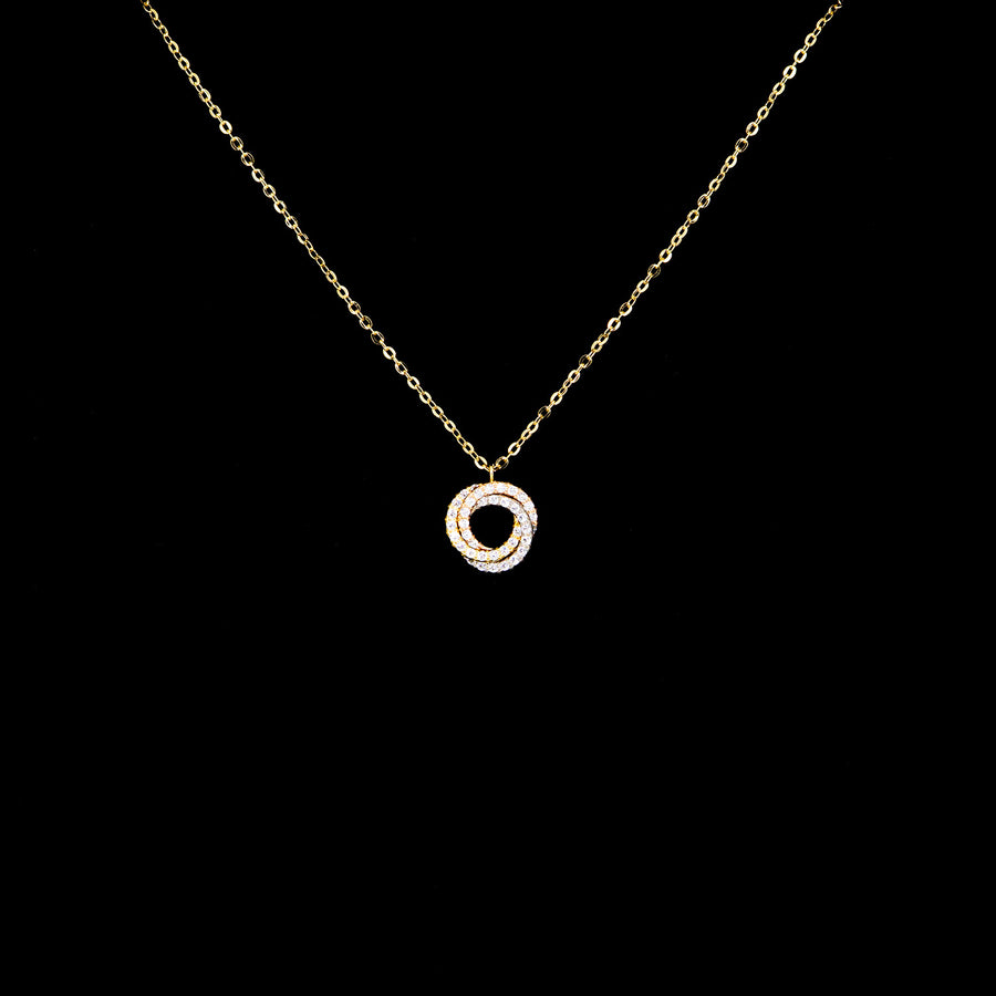 สร้อยและจี้ Cartier Trinity pendant and necklace, paved 3Color Size 36-40cm.# (Used) #vrca 1064