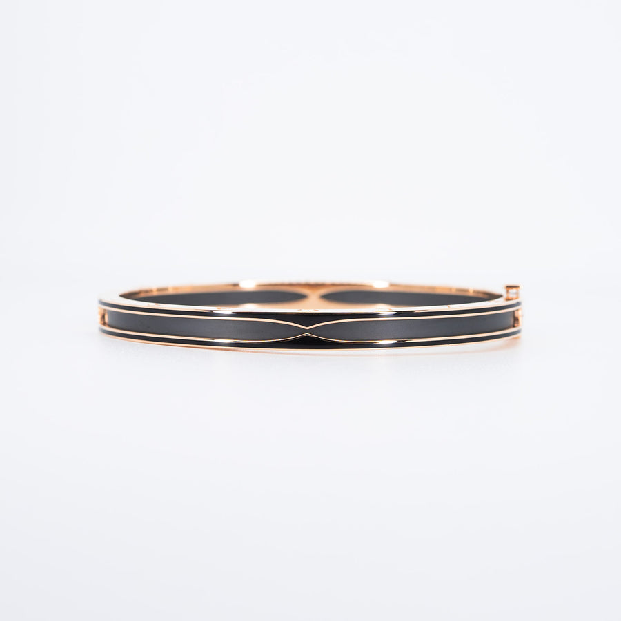 กำไล Bvlgari B.zero1 Bracelet with matte black ceramic 18K Rose Gold Size M# (Used) #vrbvbim 6584