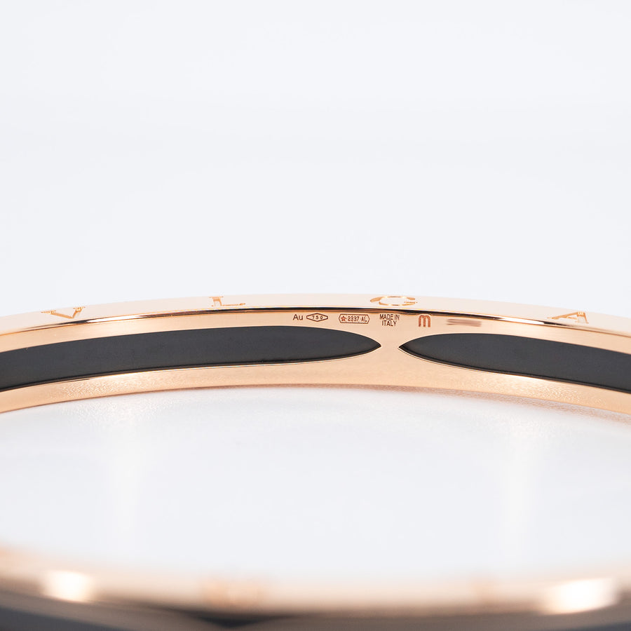 กำไล Bvlgari B.zero1 Bracelet with matte black ceramic 18K Rose Gold Size M# (Used) #vrbvbim 6584