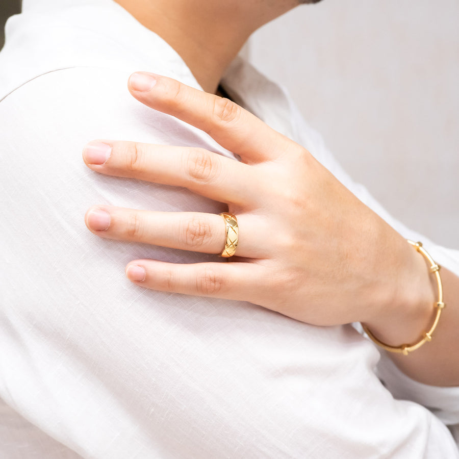 แหวน Chanel Coco Crush small model ring 18K Yellow Gold Size 58# (Used) #vrchrimt 7180