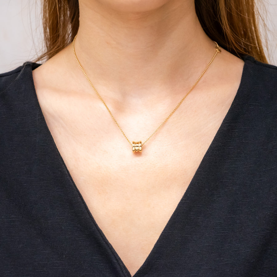 **hold k.b**สร้อยและจี้ Bvlgari B.zero1 necklace and pendant mini 18K Yellow Gold Size 39/42.5/46cm.# (Used) #vrbvnl 7066