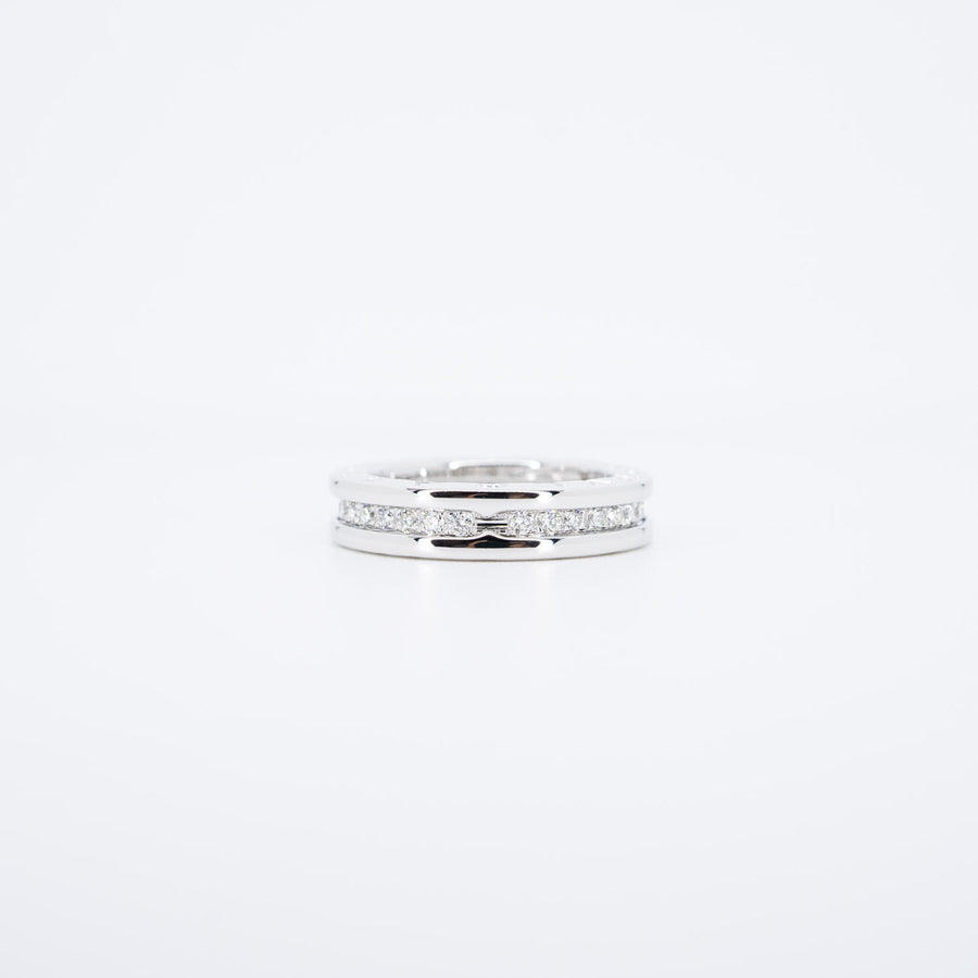 แหวน Bvlgari B.zero1 1band with Pave Diamond Eternity ring 18K White Gold Size 49# (Used) #vrbvrim 6575