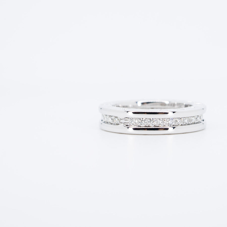 แหวน Bvlgari B.zero1 1band with Pave Diamond Eternity ring 18K White Gold Size 49# (Used) #vrbvrim 6575