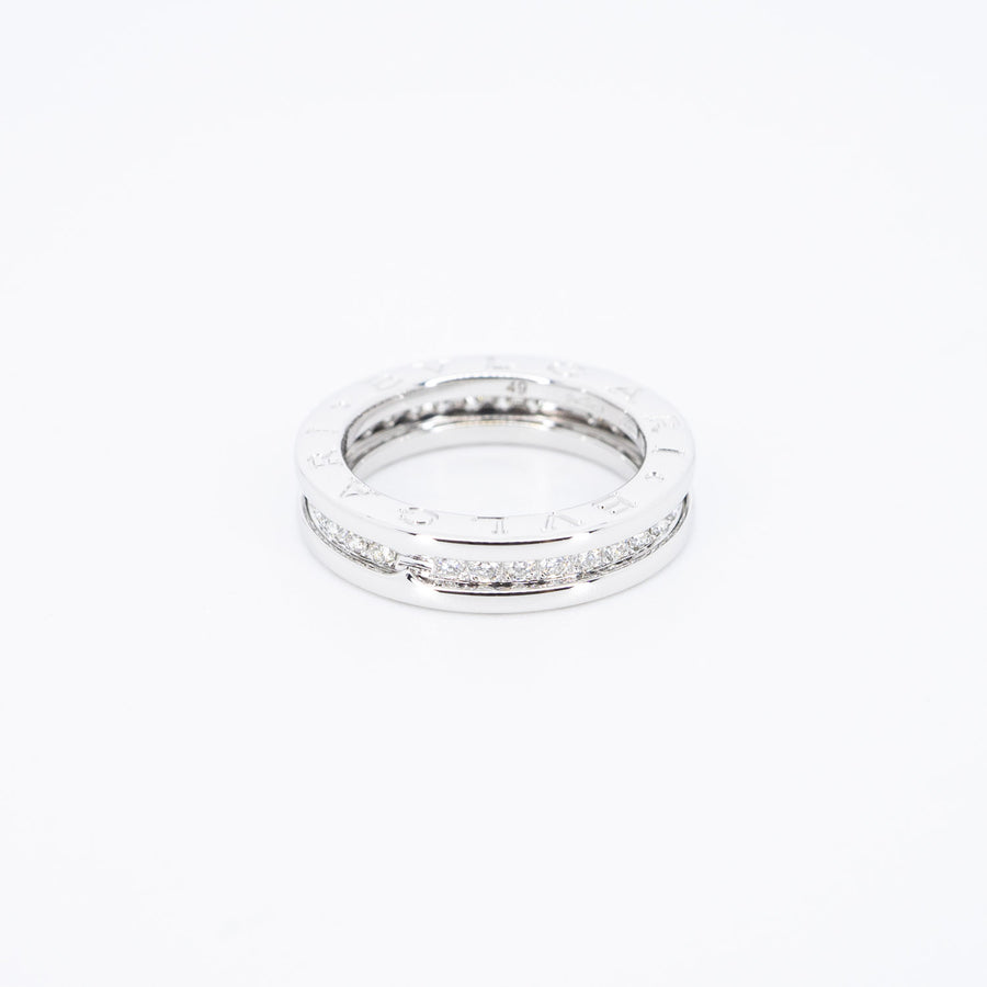 แหวน Bvlgari B.zero1 1band with Pave Diamond Eternity ring 18K White Gold Size 49# (Used) #vrbvrim 6575