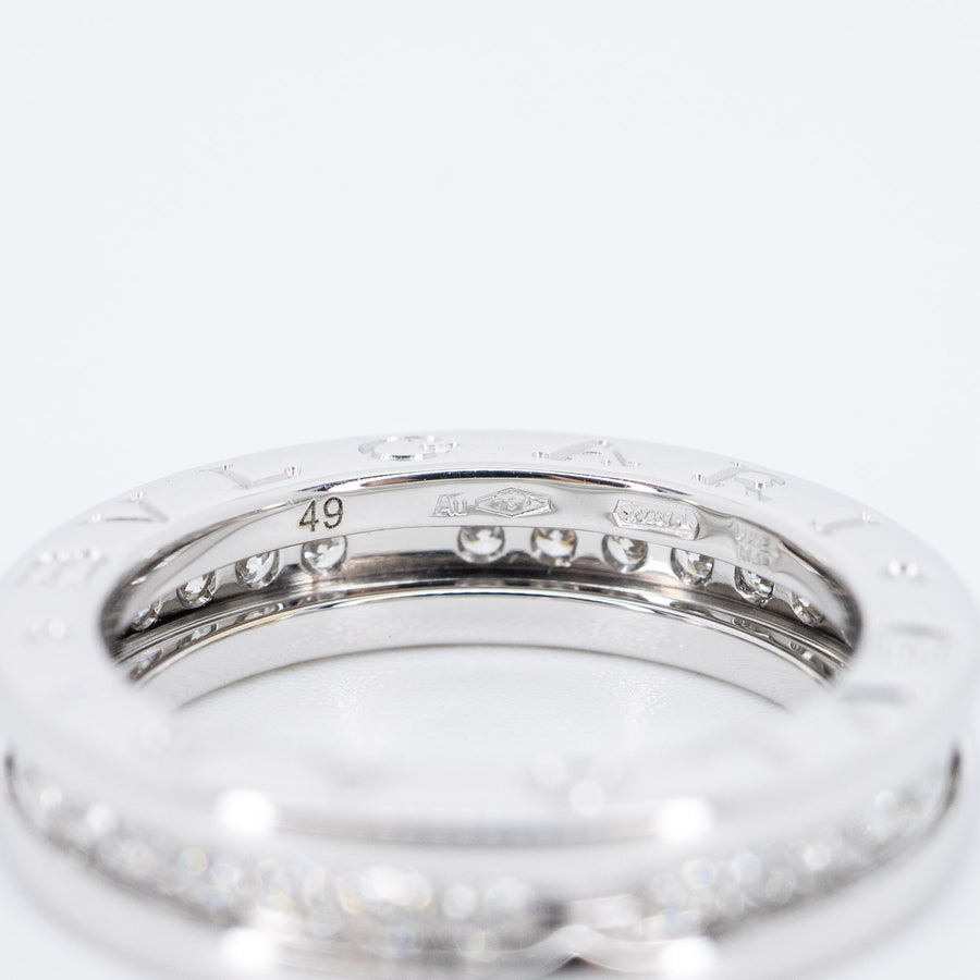 แหวน Bvlgari B.zero1 1band with Pave Diamond Eternity ring 18K White Gold Size 49# (Used) #vrbvrim 6575