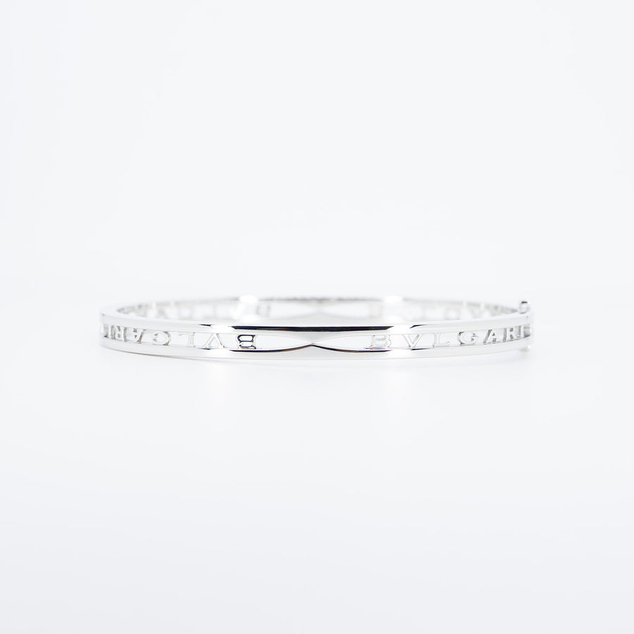 กำไล Bvlgari B.zero1 Bracelet with openwork logo spiral 18K White Gold Size M# (Used) #vrbvbim 6582