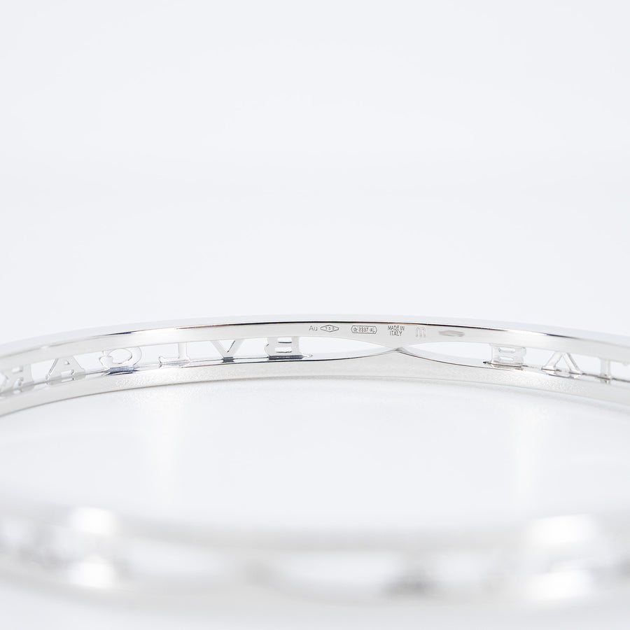 กำไล Bvlgari B.zero1 Bracelet with openwork logo spiral 18K White Gold Size M# (Used) #vrbvbim 6582