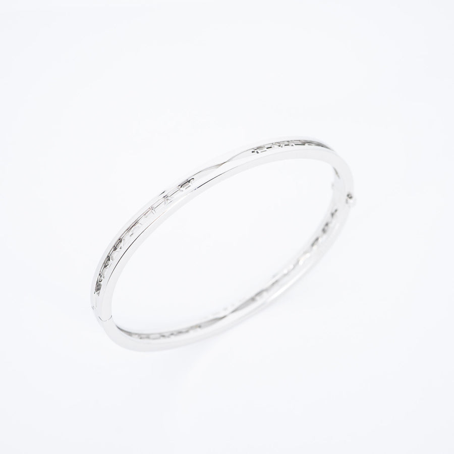 กำไล Bvlgari B.zero1 Bracelet with openwork logo spiral 18K White Gold Size M# (Used) #vrbvbim 6582