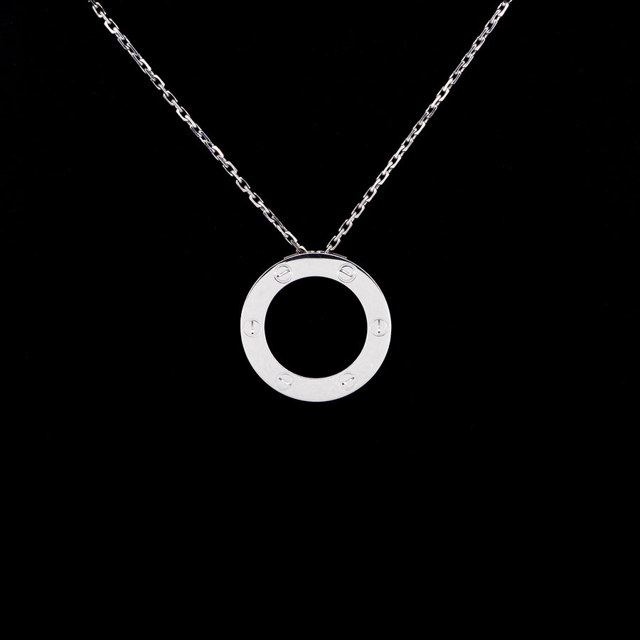 สร้อยและจี้ Cartier Love Necklace 18K White Gold Size 42.5 cm.# (Used) #vrcanl 6662