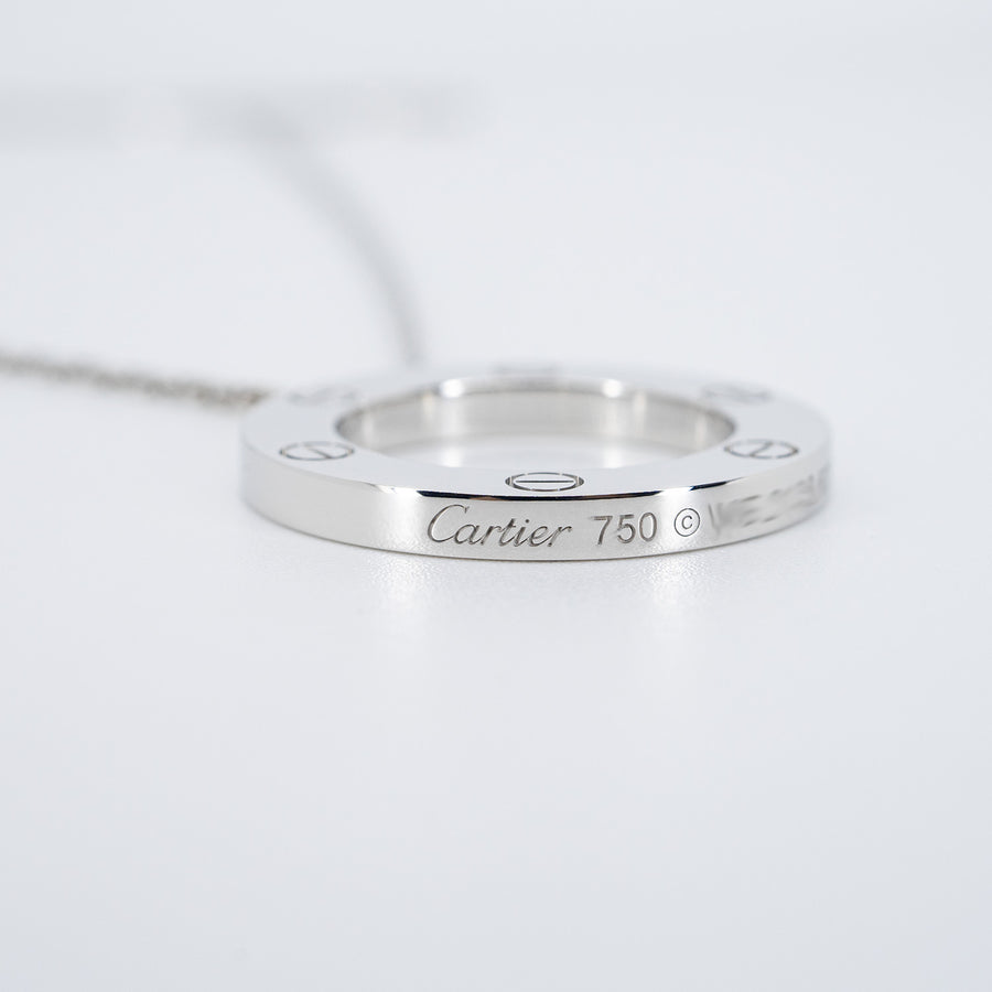 สร้อยและจี้ Cartier Love Necklace 18K White Gold Size 42.5 cm.# (Used) #vrcanl 6662