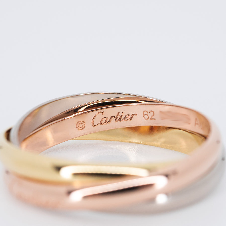 **hold k.b**แหวน Cartier Trinity Ring, Small Model 18K 3 Colors Size 62# (Used) #vrcarimt 6670