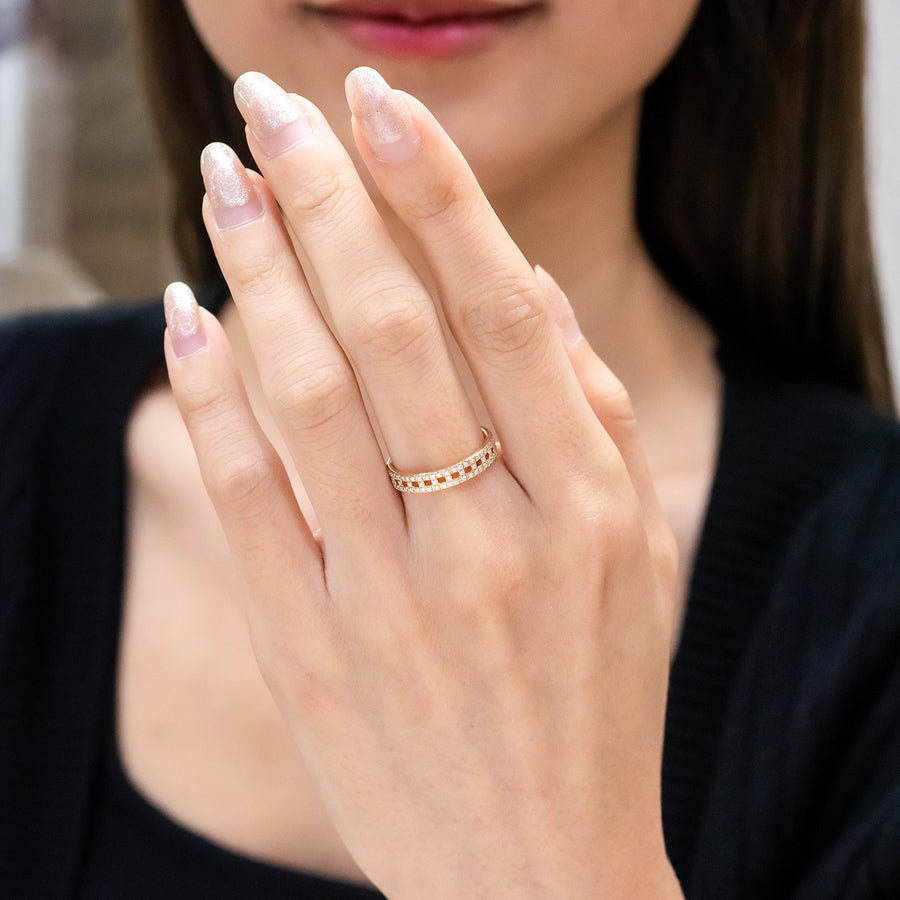 แหวน Tiffany Tiffany T True Narrow Ring, Diamonds 18K Rose