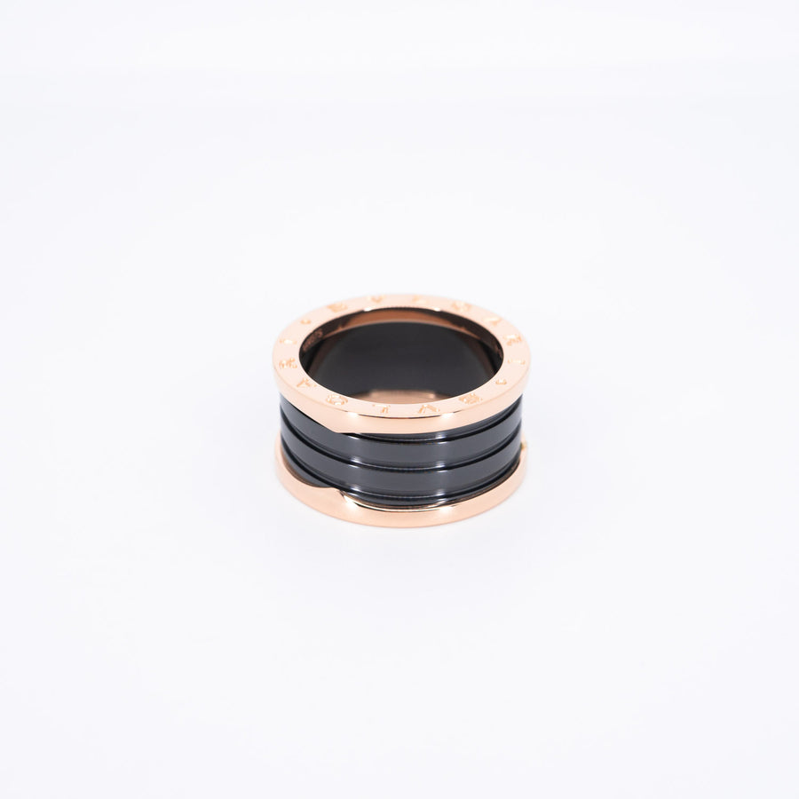 แหวน Bvlgari B.zero1 4band Black Ceramic Ring 18K Rose Gold Size 61# (Used) #vrbvr 6724