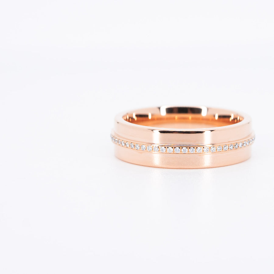 แหวน Tiffany & Co. Tiffany T Narrow Diamond Ring 18K Rose Gold Size 53# (Used) #vrtir 6726