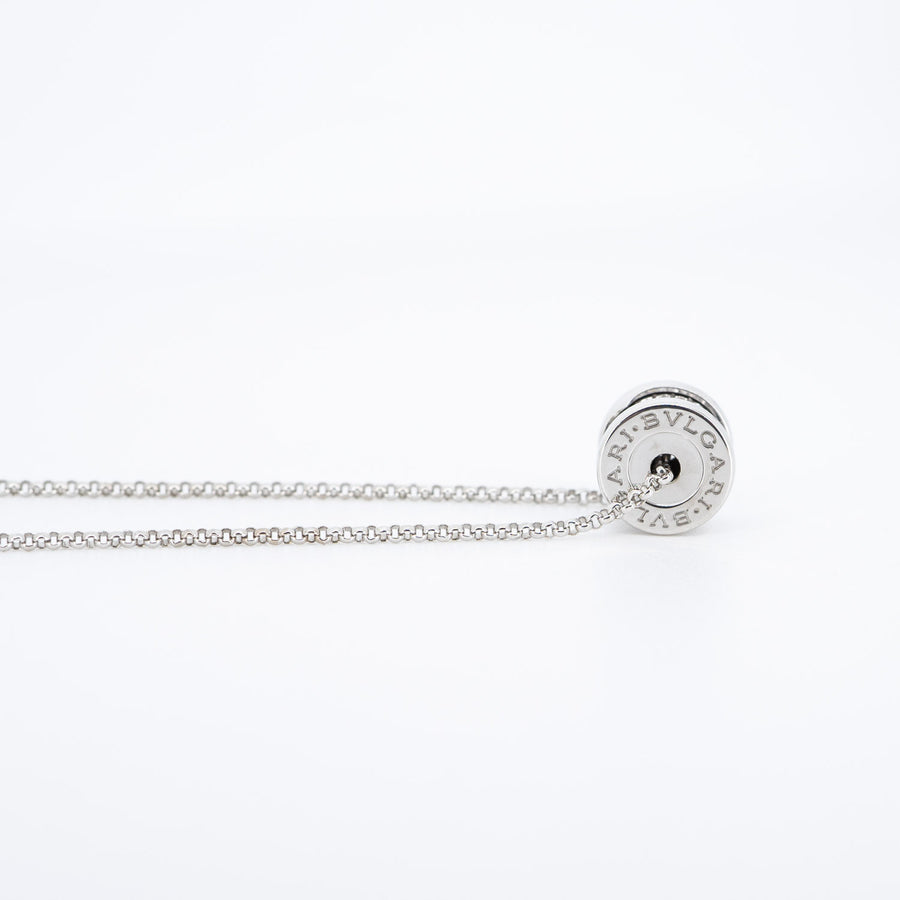 สร้อยและจี้ Bvlgari B.zero1 mini necklace with pavé diamonds 18K White Gold Size 39-44cm.# (Used) #vrbvnl 6717