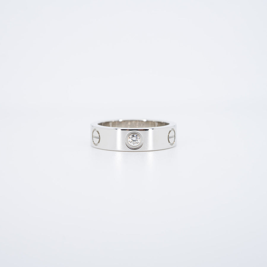 แหวน Cartier Love 3Diamonds Ring 18K White Gold Size 56# (Used) #vrcarim 6617