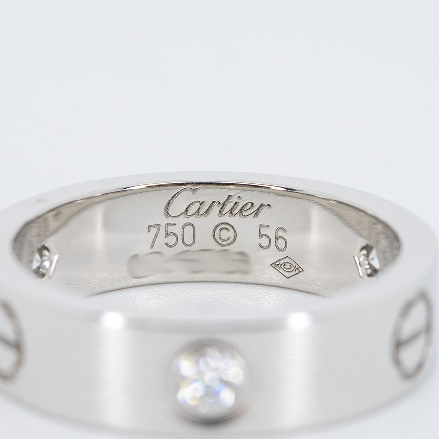 แหวน Cartier Love 3Diamonds Ring 18K White Gold Size 56# (Used) #vrcarim 6617