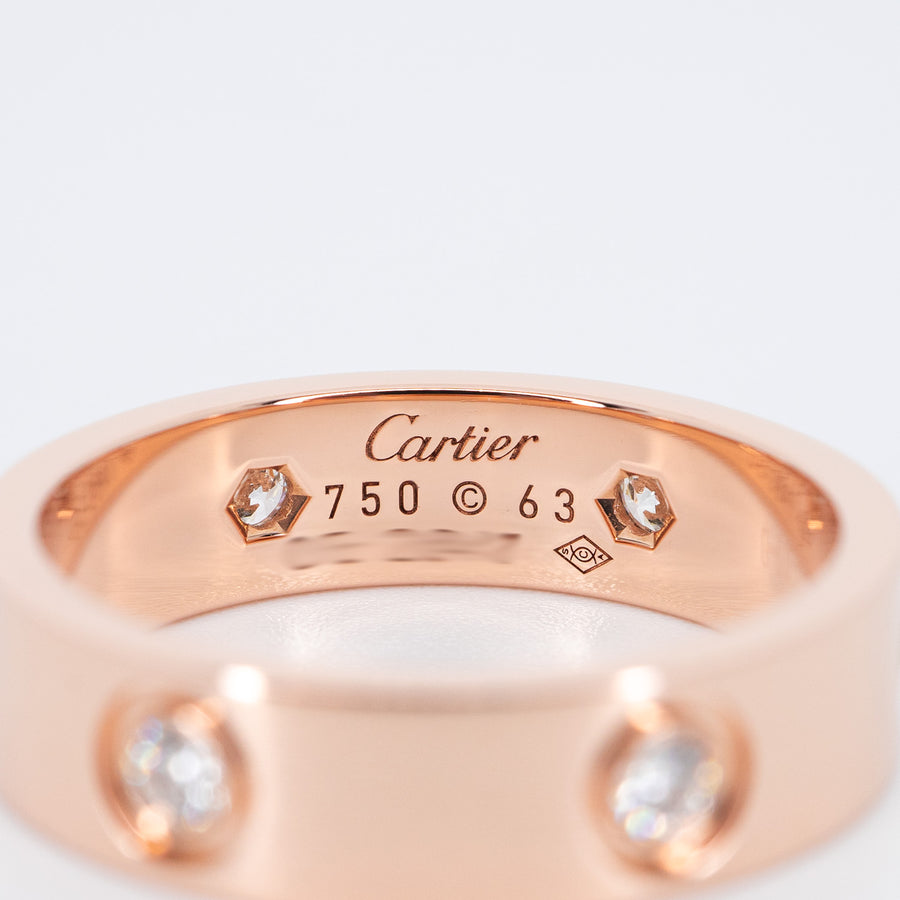 แหวน Cartier Love 6Diamonds Ring 18K Rose Gold Size 63# (Used) #vrcarim 6621