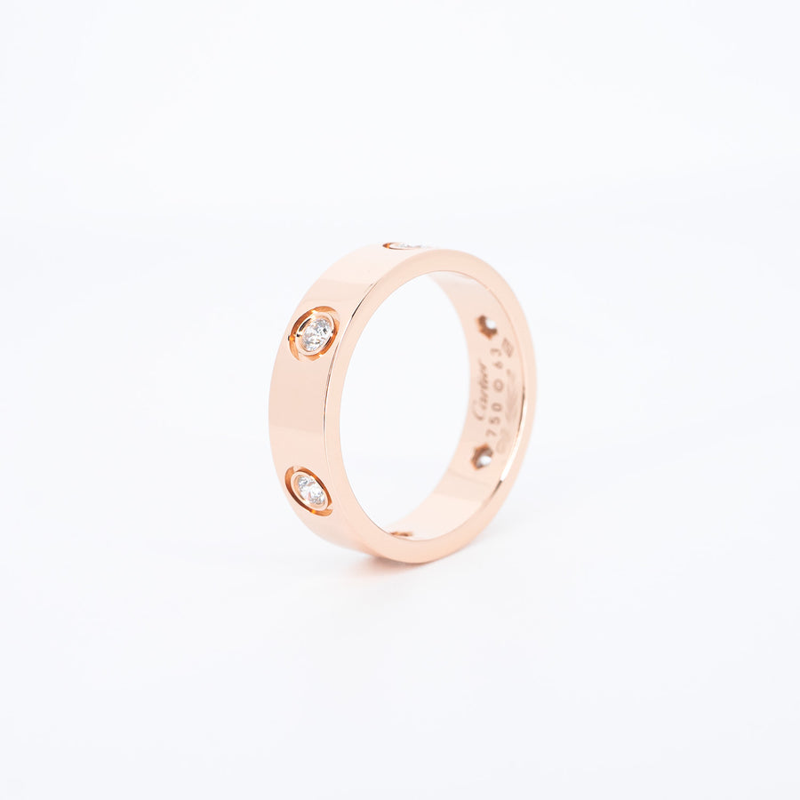 แหวน Cartier Love 6Diamonds Ring 18K Rose Gold Size 63# (Used) #vrcarim 6621