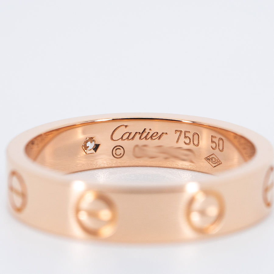 แหวน Cartier Love band 1Diamond 18K Rose Gold Size 50# (Used) #vrcar 6714