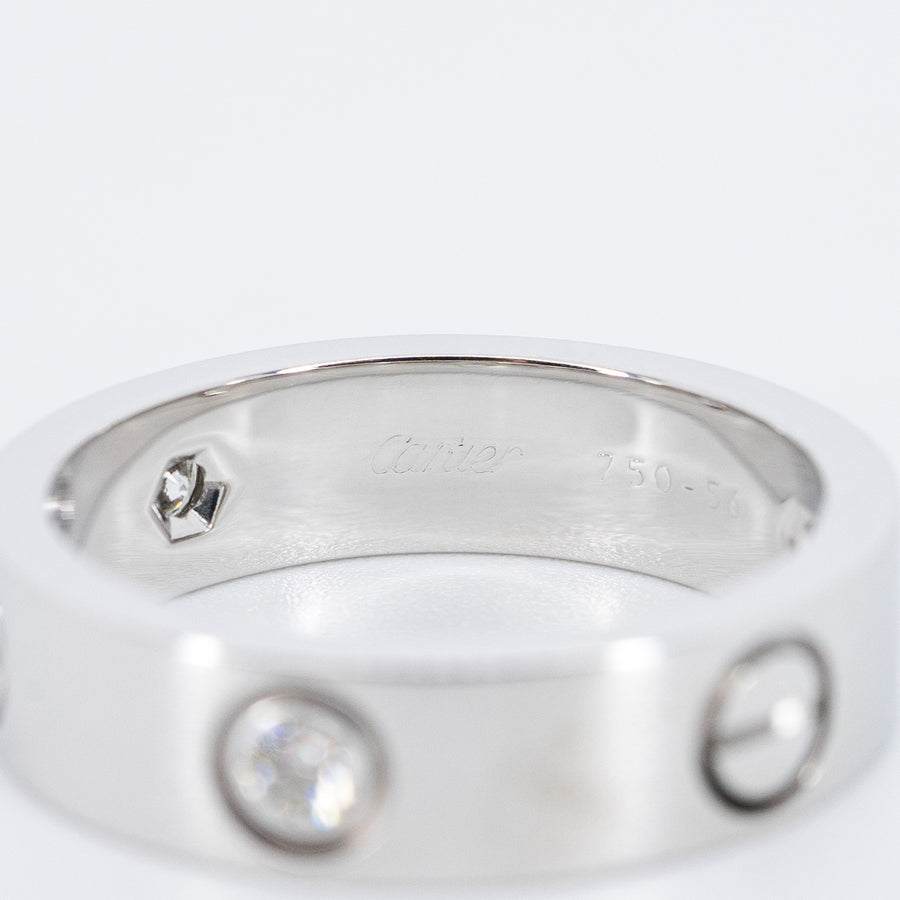 แหวน Cartier Love 3Diamonds Ring 18K White Gold Size 56# (Used) #vrcarim 6618