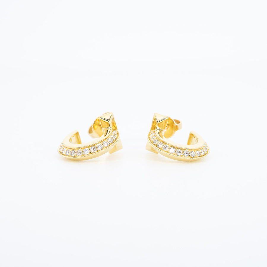 ต่างหู Tiffany & Co. Tiffany T1 Hoop Earrings with Diamonds 18K Yellow Gold (Used) #vrti 0783