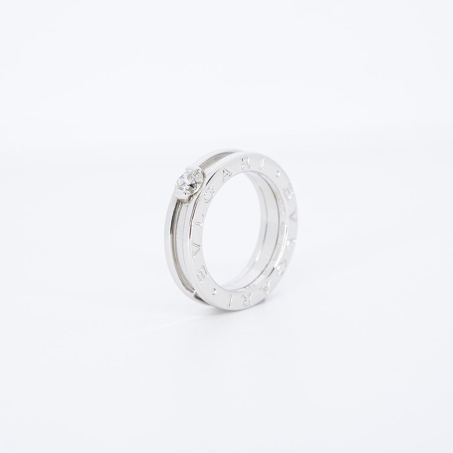 แหวน Bvlgari B.zero1 1band Solitaire Ring 18K White Gold Size 50# (Used) #vrbvrim 6692