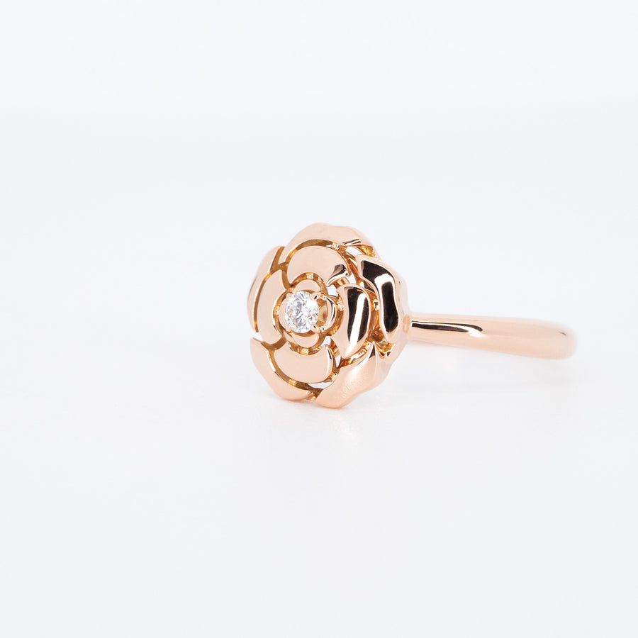 แหวน Chanel Extrait de Camelia Ring 18K Rose Gold Size 49# (Used) #vrchrim 6694