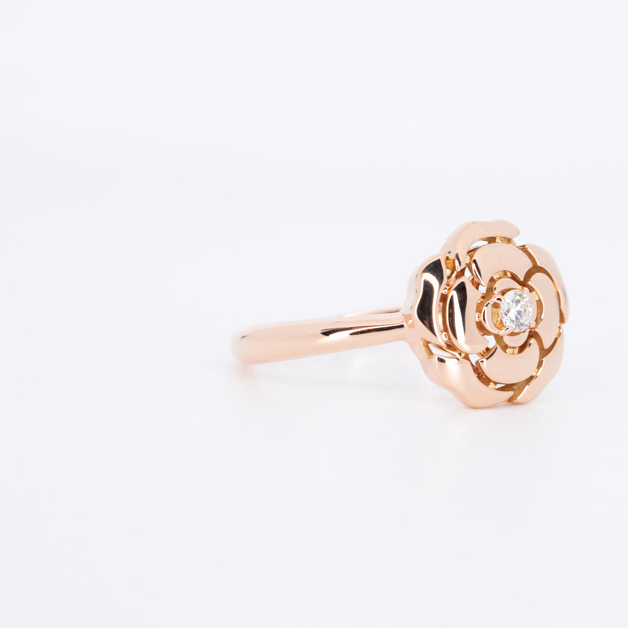 แหวน Chanel Extrait de Camelia Ring 18K Rose Gold Size 49# (Used) #vrchrim 6694