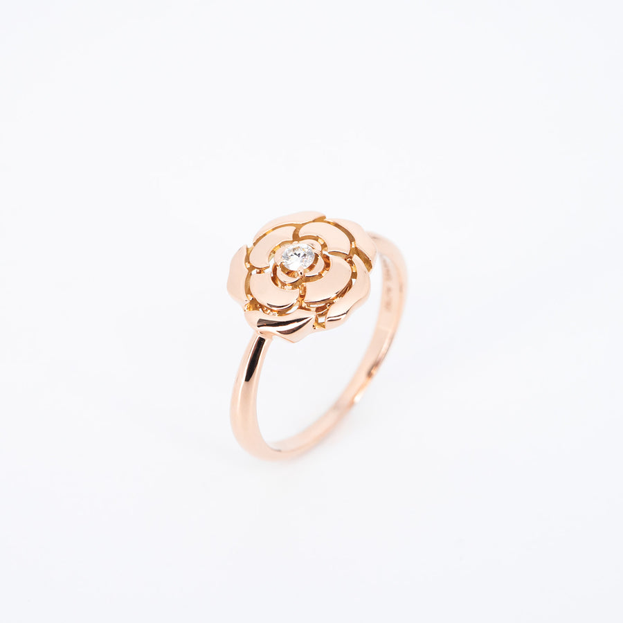 แหวน Chanel Extrait de Camelia Ring 18K Rose Gold Size 49# (Used) #vrchrim 6694