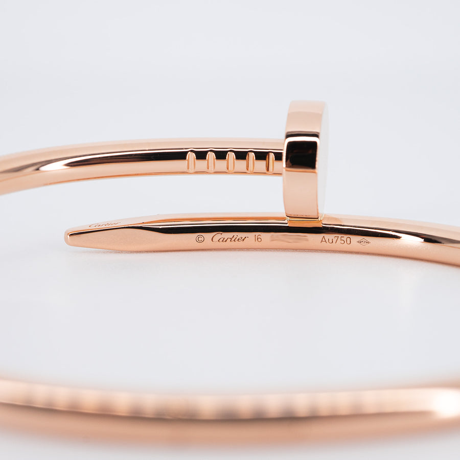 กำไล Cartier Juste Un Clou Bracelet First Lock System 18K Rose Gold Size 16# (Used) #vrcab 6745