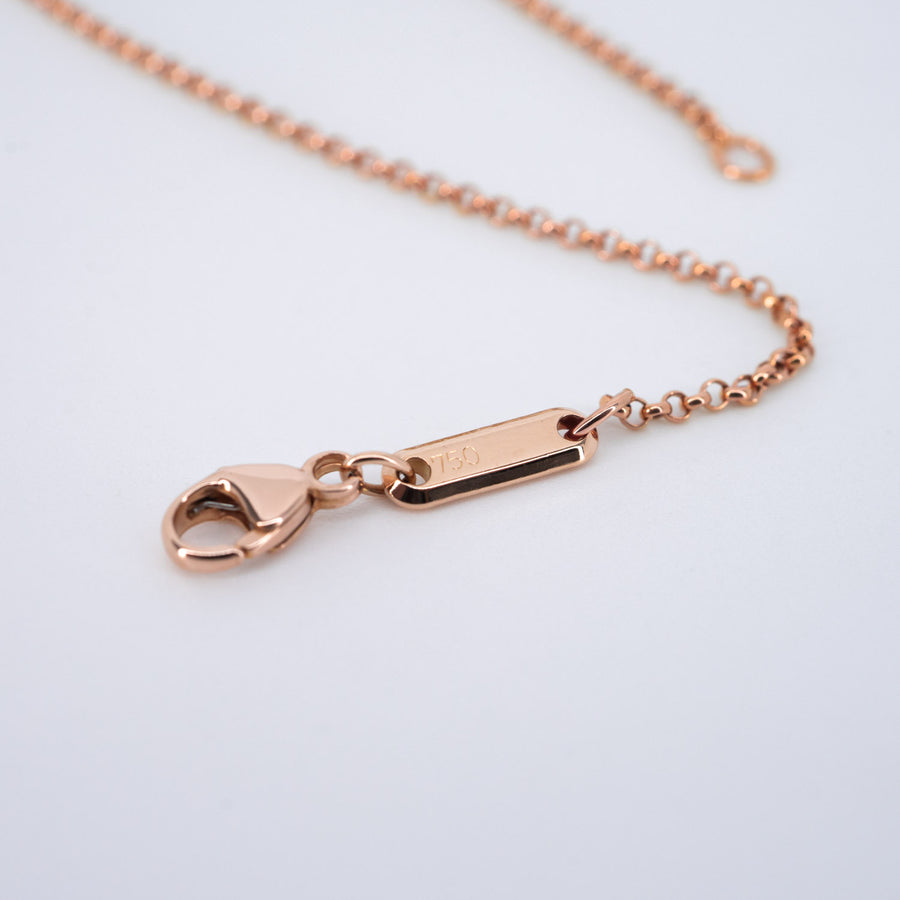 สร้อยและจี้ Chopard Happy Diamond Heart Pendant with 0.10ct 18K Rose Gold Size 45cm.# (Used) #vrchonl 6742