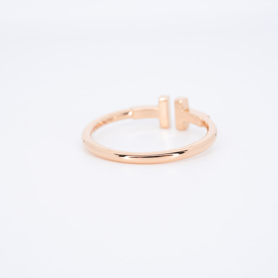 แหวน Tiffany & Co. Tiffany T Wire Ring 18K Rose Gold Size 59# (Used) #vrtir 6754