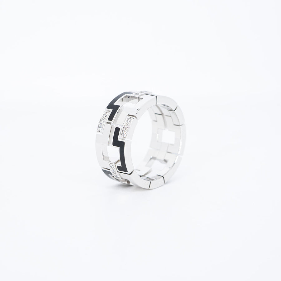 แหวน Cartier Le Baiser Du Dragon Ring , Black Lacquer, Diamonds 18K White Gold Size 64# (Used) #vrcar 6761