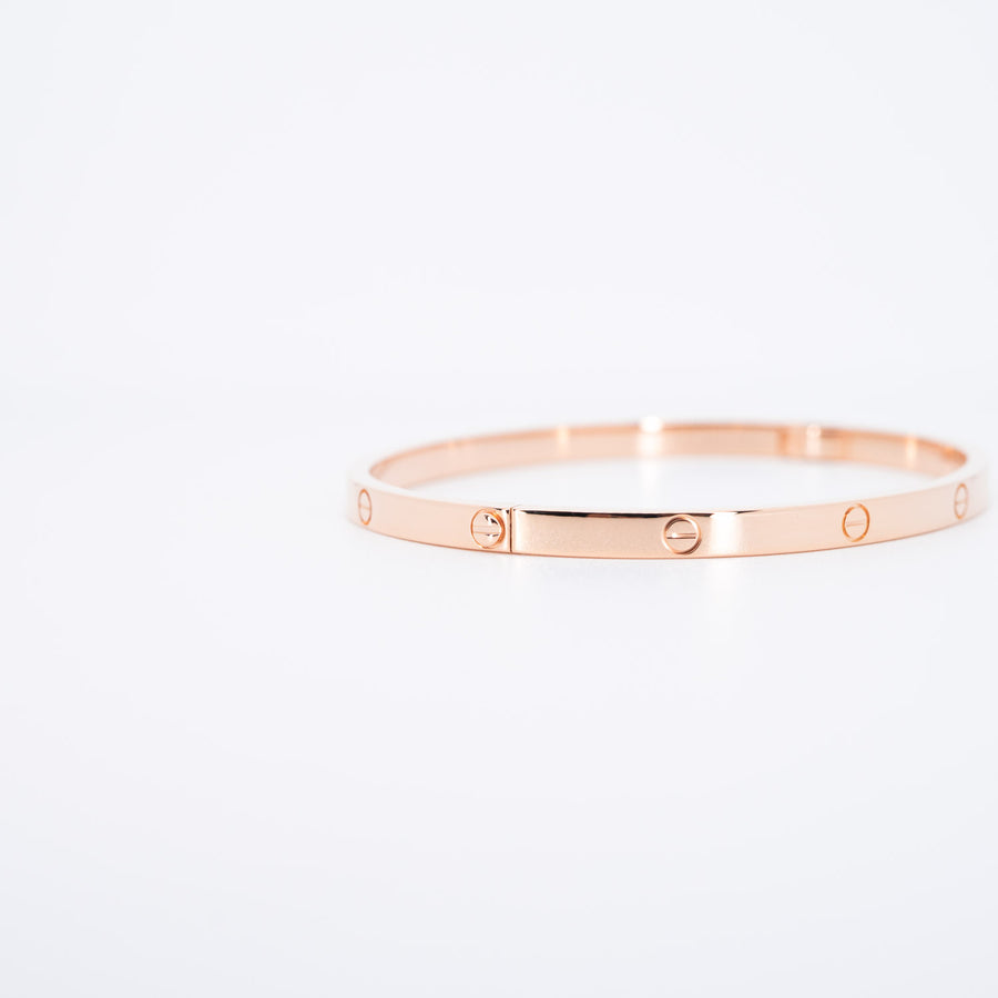 กำไล Cartier Love Bracelet SM 18K Rose Gold Size 17# (Used) #vrcab 6757