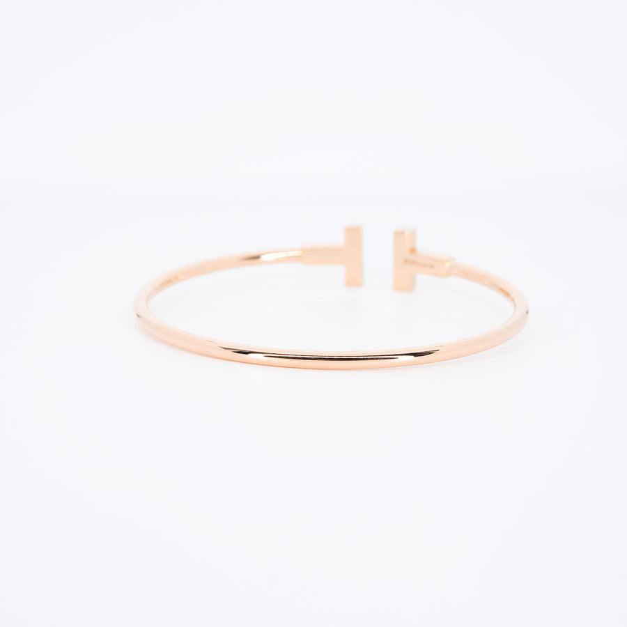 กำไล Tiffany & Co. Tiffany T Wire Bracelet 18K Rose Gold Size S# (Used) #vrti 0784