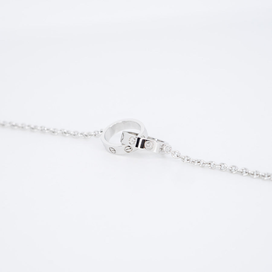 **hold**สร้อยและจี้ Cartier Love Necklace (baby love) 18K White Gold Size 43cm.# (Used) #vrcanl 6756