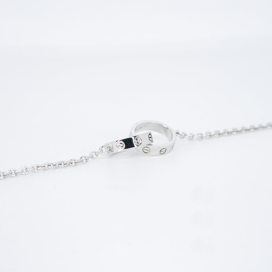 **hold**สร้อยและจี้ Cartier Love Necklace (baby love) 18K White Gold Size 43cm.# (Used) #vrcanl 6756