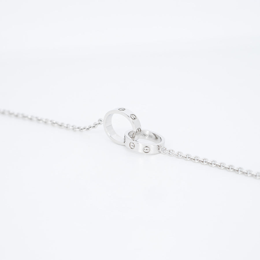 **hold**สร้อยและจี้ Cartier Love Necklace (baby love) 18K White Gold Size 43cm.# (Used) #vrcanl 6756